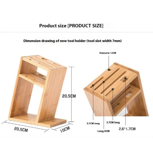 Bamboo rest Solid wood inclined kitchen rest Hollow ventilation kitchen supplies functional bamboo shelf 2