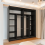 Modern Sliding Wardrobe With Mirror Doors & Storage 150cm Black-Votan 3