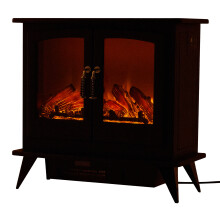 Freestanding Electric Fireplace Heater with Realistic Flame - 2000W, 40m2 Coverage, Adjustable Flame Color/Brightness, 1-9h Timer, Quiet & Safe