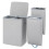 Gr8 Home Grey Double Laundry Seperation Hamper Bin Large Clothes Washing Basket 6