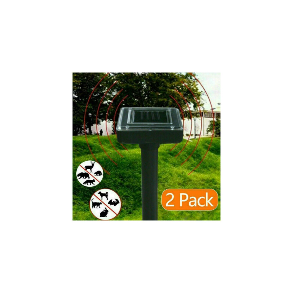 Goplushtoy 2X Solar Power Ultrasonic Pest Animal Repeller Pet Scarer Control