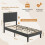 Vesgantti (Dark Grey, Single - 90x190) Bed Frame with Adjustable Headboard Wooden Slats 3