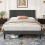 Vesgantti (Dark Grey, Single - 90x190) Bed Frame with Adjustable Headboard Wooden Slats 5