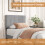 Vesgantti (Light Grey, Single - 90x190) Bed Frame with Adjustable Headboard Wooden Slats 7