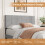 Vesgantti (Light Grey, Single - 90x190) Bed Frame with Adjustable Headboard Wooden Slats 8