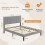 Vesgantti (Light Grey, Double - 135x190) Bed Frame with Adjustable Headboard Wooden Slats 3