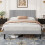 Vesgantti (Light Grey, Double - 135x190) Bed Frame with Adjustable Headboard Wooden Slats 6