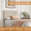 Vesgantti (Beige, Single - 90x190) Bed Frame with Adjustable Headboard Wooden Slats 8