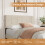 Vesgantti (Beige, Single - 90x190) Bed Frame with Adjustable Headboard Wooden Slats 9