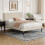 Vesgantti (Beige, Single - 90x190) Bed Frame with Adjustable Headboard Wooden Slats 10