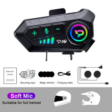 Motorcycle Helmet Headset Wireless Bluetooth 5.3 Headphones Hands-free IPX6 Waterproof Motor Earphones Support Voice Control