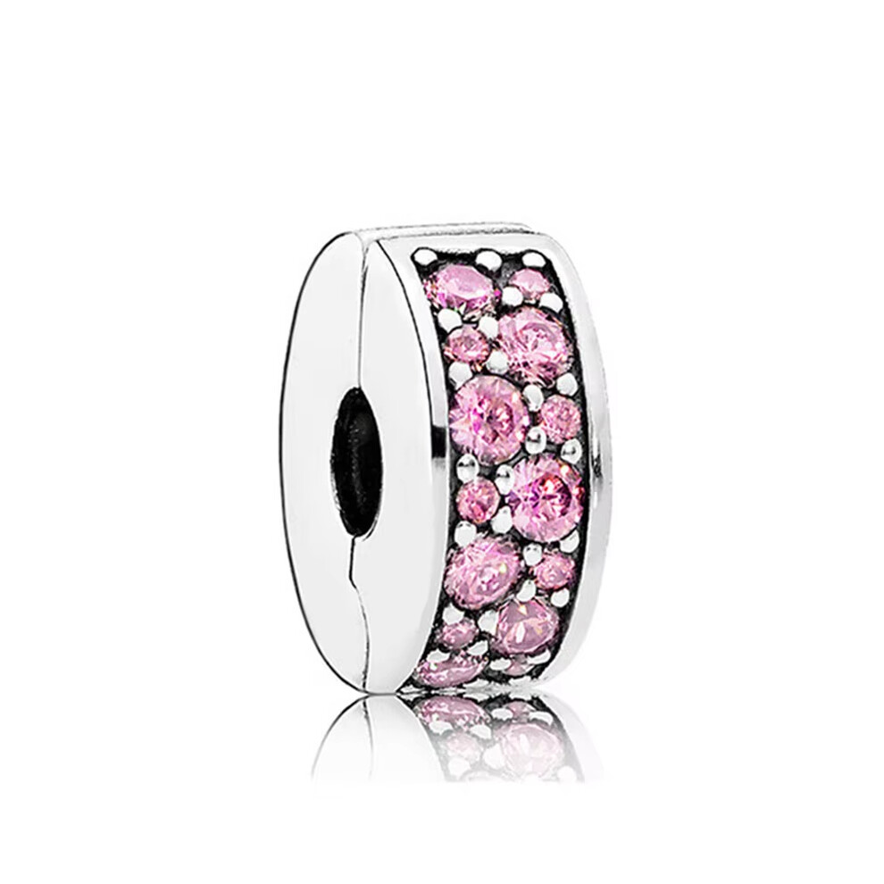 Stopper Clip Pink Clips sterling silver charm for pandora bracelet