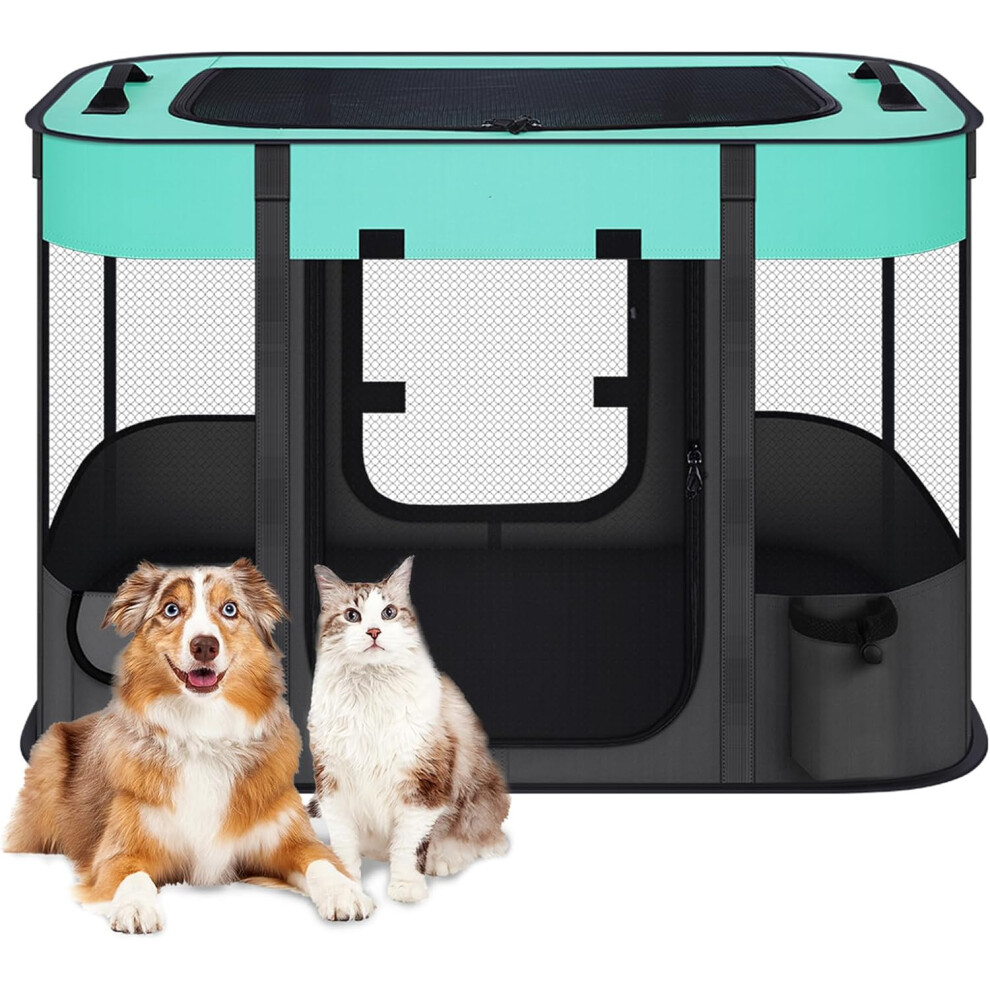 (L(110*85*60cm)) Foldable Pet Playpen,Cat Dog Playpen