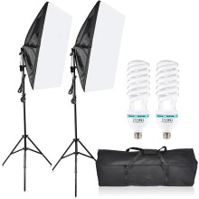 (Type 2) Softbox Lighting Kit, 5500K Softbox with 135W Light Bulb