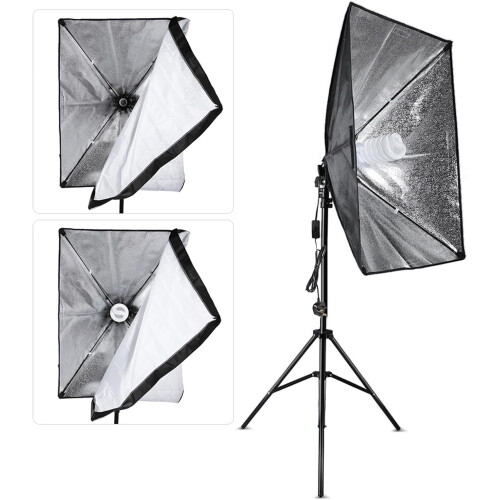 (Type 2) Softbox Lighting Kit, 5500K Softbox with 135W Light Bulb 1