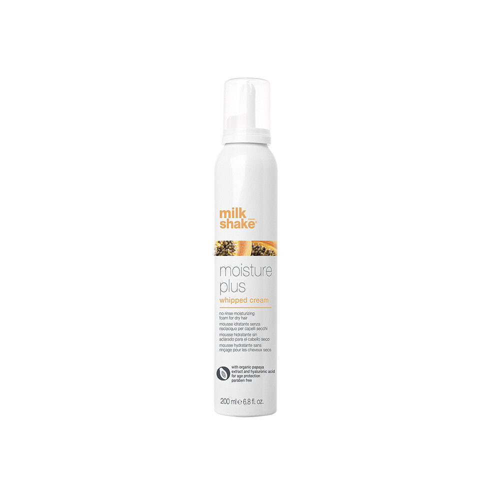 Milk Shake Cream | Moisture & More Whipped 200 Ml, No Rinse, Moisturising, Protective Mousse For Dry Hair, Made In Italy