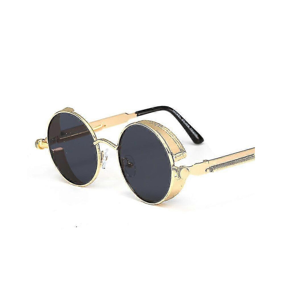 (C7 gold frame, One size) Sunglasses Punk Sunglasses Round Frame Glasses Leg Rative Sunglasses Trendy Personality Glasses-image-OPC-PG88KS5-NEW