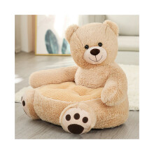 (Light brown bear) UK 1PCS Cartoon Elephant Rabbit Monkey Pet Sofa Toy Pink Pig Lazy Child Small Sofa Chair