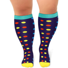 (As show, One size) Plus Size Compression Socks For Women Men Wide Calf 20-30 Mmhg Extra Large For Circulation Support Recovery-dot (1 Pack)/3x-large