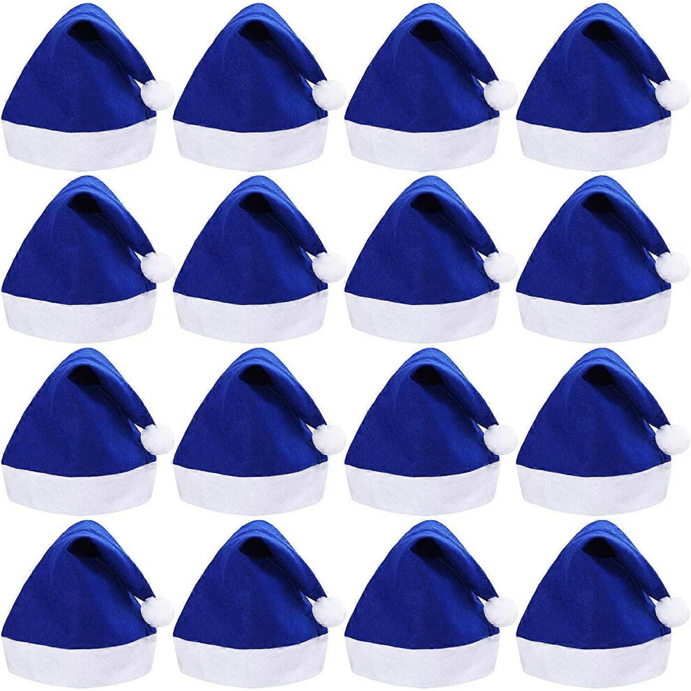 Konhill (As Show, One Size) Liangnv 16 Pack Christmas Non-Woven Santa Hats For Christmas Costumes Decoration
