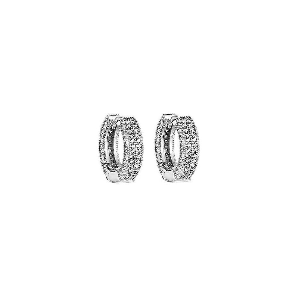 Konhill (As Show, One Size) 24K Hoop Earrings For Women 14K Hoop Huggie Earrings Small Cubic Zirconia Huggie Hoop Earrings Jewelry Gifts For Lover G Gold