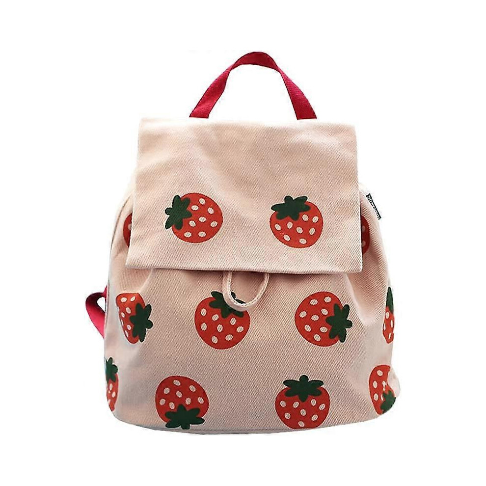 Konhill (As Show, One Size) Fashion Cute Strawberry Printed Backpacks For Girls Casual Mini Schoolbags For Kids (Pink), One Size