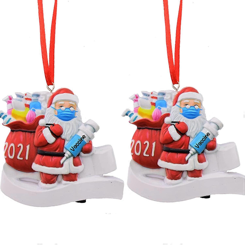 Konhill (As Show, One Size) 2021 Christmas Ornament Santa Claus With Face Cover Christmas Tree Tradition Home Decor Decoration Xmas Creative Gift For Family