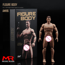 ANT Toys AM116 1:12 Scale Male Super Flexible Articulated Body with Head 6 Inch Male Soldier Sculpture Action
