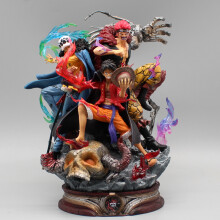 (keine Box, 22 cm 3 Kapitäne) Anime-Figur 22 cm Ruffy Kidd Law 3 Kapitäne PVC-Figur Yonko Gk Modell Statue Sammlung