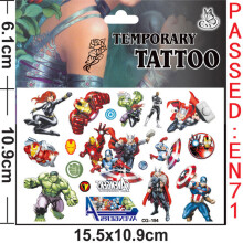 (C)Spiderman Tattoo Aufkleber Action Figur Anime Iron Man Wasserdichte Tattoo Aufkleber Für Jungen Spielzeug Kinder
