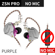 (Options violet sans micro) KZ ZSN PRO 1BA 1DD hybride dans l'oreille écouteur HIFI DJ course Sport