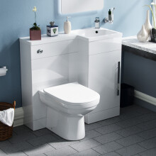 Raven RH 900mm Vanity Basin Unit, WC Unit & Desone Back to Wall Toilet White