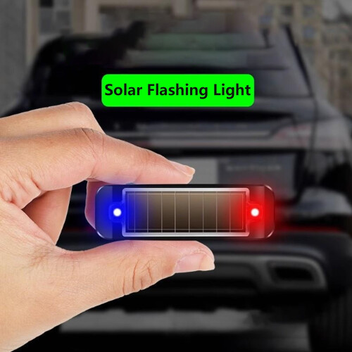 Mini LED Solar Car Warning Light Night Security Simulate Alarm Alarm Wireless Antift Lampe Actation 1
