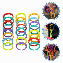 24 Stuks Bijtringen Voor Baby's Chain Link Baby Links Ringen Plastic Wieg Speelgoed Speelgoed Wandelwagen Opknoping