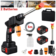 2 Battery Portable Cordless Car High Pressure Washer Jet Water Wash Cleaner Gun