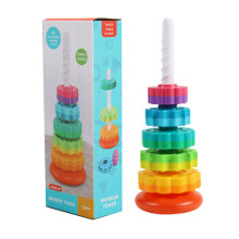 (5 lagen) Rainbow Spinning Tower: Creatief stapel- en draaispeelgoed voor kinderen