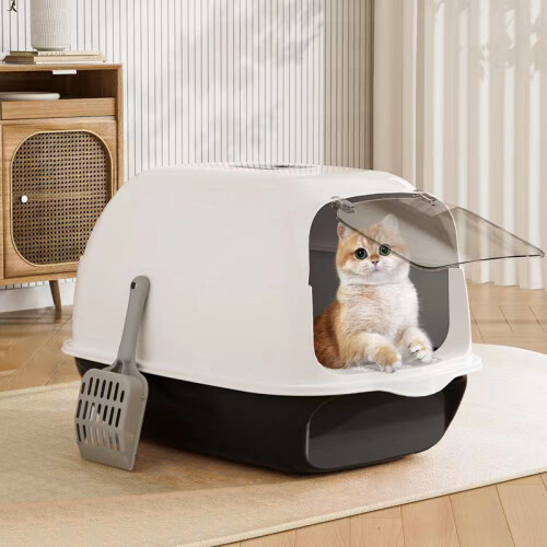 Living And Home (Black+ White) Detachable Cat Litter Box