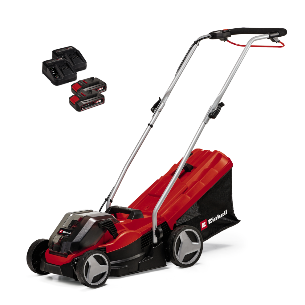 Einhell Cordless Lawnmower 33cm 36V Rotary With Batteries PXC 30L GE-CM 36/33 Li