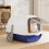 Living And Home (Blue+ White) Detachable Cat Litter Box 1