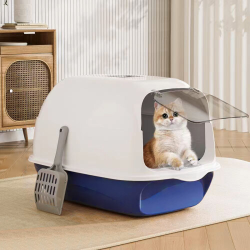 Living And Home (Blue+ White) Detachable Cat Litter Box