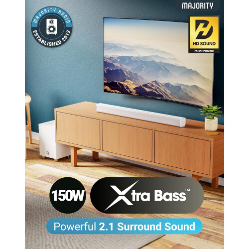 Majority K2 Bluetooth Soundbar & Subwoofer 2.1 WHITE 1