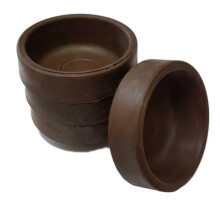 (Small 37mm internal, 4 pack) Brown Rubber Castor Cups to protect floors