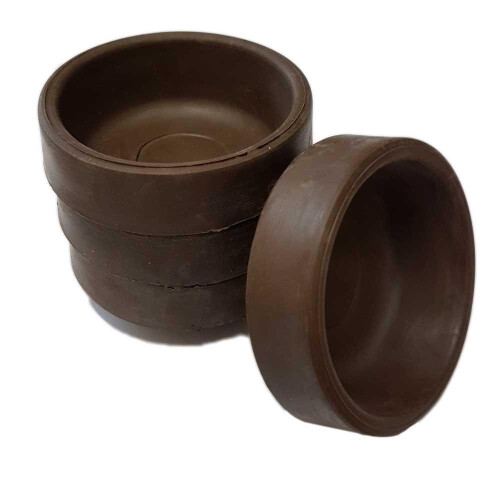 (Small 37mm internal, 4 pack) Brown Rubber Castor Cups to protect floors