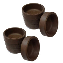 (Large 52mm internal, 8 pack) Brown Rubber Castor Cups to protect floors