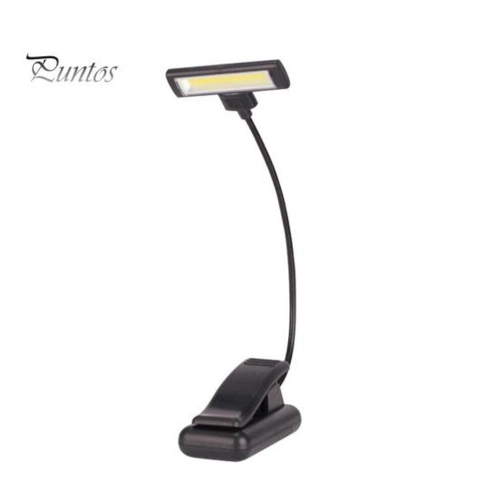 (black) Rechargeable Led Reading Lamp With Eye-care Technology Portable Clip-on Design Multi-purpose Horizontal Head Reading Light