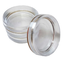 (Large (56mm internal), 4 pack) Clear Plastic Castor Cups to protect floors