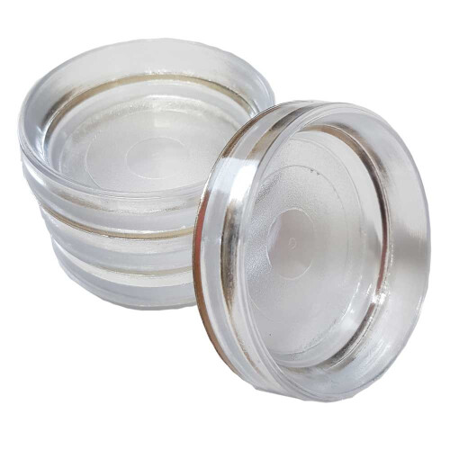 (Large (56mm internal), 4 pack) Clear Plastic Castor Cups to protect floors