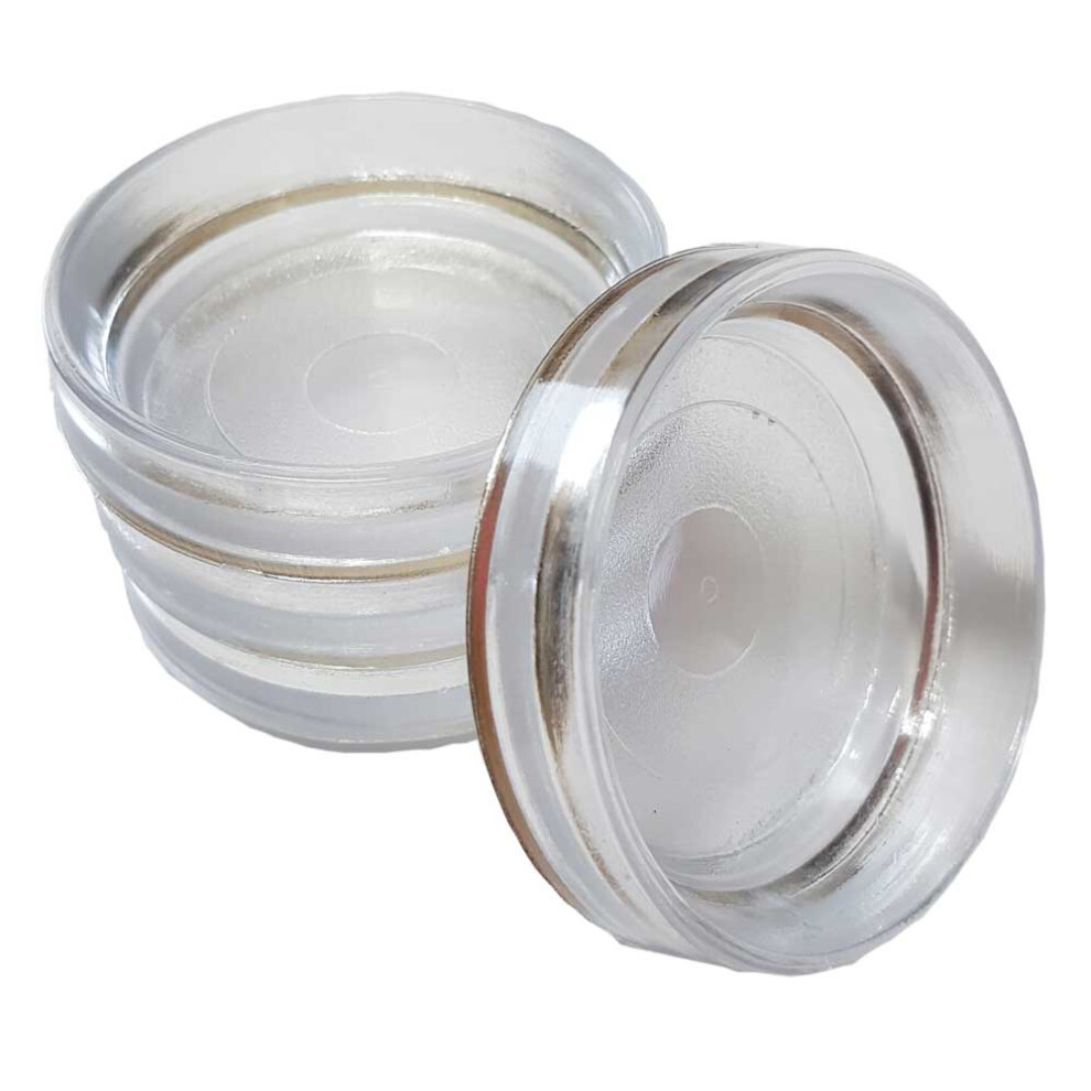 (Large (56mm internal), 4 pack) Clear Plastic Castor Cups to protect floors