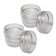 (Small (38mm internal), 8 pack) Clear Plastic Castor Cups to protect floors