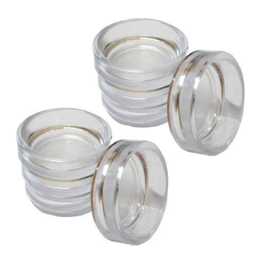 (Small (38mm internal), 8 pack) Clear Plastic Castor Cups to protect floors